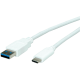 VALUE 11.99.9011 :: USB Type-C кабел, USB-C М - USB-А М, 5 Gbit/s, бял, 1.0 м