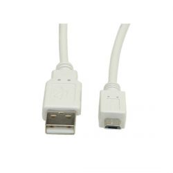 VALUE 11.99.8752 :: Кабел USB А/М - microB/M 1.8 м, бял цвят