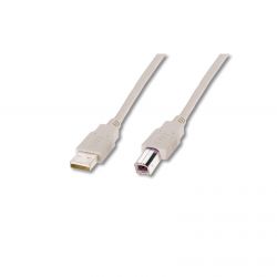 ASSMANN AK-300105-050-E :: USB 2.0 кабел, Type A - B, 5.0 м, бежов