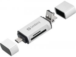 SANDBERG SNB-136-28 :: USB-C+USB+MicroUSB комбо четец за карти