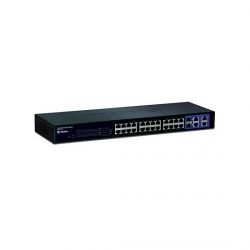 TRENDnet TEG-424WS :: 24-Port 10/100Mbps Web Smart Switch w/ 4 Gigabit Ports and 2 Mini-GBIC Slots