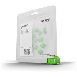 LINDY 40473 :: Допълнителни RJ-45 порт блокери за заключваща система Lindy, Зелени, 20 бр.