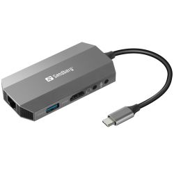 SANDBERG SNB-136-33 :: USB-C Travel докинг станция, 6-in-1