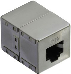 VALUE 21.99.3002 :: RJ-45 мodular Coupler, Cat.6 (Class E), STP, сребрист цвят