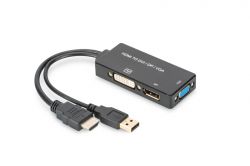 ASSMANN AK-330403-002-S :: DIGITUS HDMI 3-in-1 конвертор, HDMI към VGA / DisplayPort / DVI