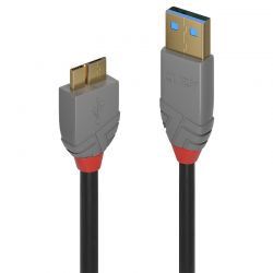 LINDY LNY-36765 :: USB 3.0 кабел, Anthra Line,  Type A-Micro-B, M/M, 0.5 м