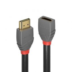 LINDY LNY-36475 :: HDMI 2.0 кабел, Anthra Line, 4K, 60Hz, A-A, M/F, удължителен, 0.5 м