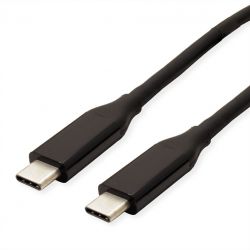 ROLINE 11.99.9081 :: VALUE USB4 Gen 3 кабел, PD 20V5A, Emark, C-C, M/M, 40 Gbit/s, черен, 0.8 м