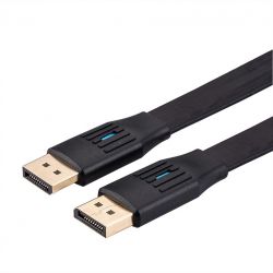 VALUE 11.99.5861 :: Кабел DisplayPort, v1.4, DP-DP, Flat, плосък, M/M, black, 1 м