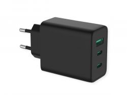 VALUE 19.99.1096 :: USB зарядно у-во, 3-порта, (2x Type-C+ 1x USB A), 65W