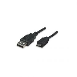 MANHATTAN 307178 :: Кабел USB А/М - microB/M 1.8 м, черен цвят