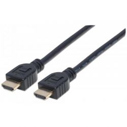 MANHATTAN 353953 :: CL3 защитен 4k High Speed HDMI кабел с Ethernet за монтаж в стена, HEC, ARC, 3D, 4K, M/M, Shielded, Черен, 5.0 m