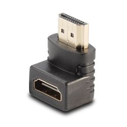 LINDY LNY-41085 :: Адаптер HDMI женски към HDMI мъжки, 90 градусов преходник под прав ъгъл - надолу