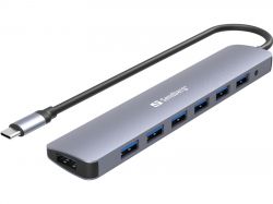 Sandberg SNB-136-40 :: Хъб USB-C към 7x USB А 3.0 Hub