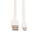 ROLINE 11.02.8761 :: ROLINE USB 2.0 кабел, USB Type A M - Micro USB B M, 1.0 м, Бял