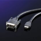 ROLINE 11.04.5552 :: DVI към HDMI кабел, DVI M - HDMI M, 5.0 м