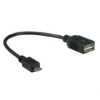 VALUE 11.99.8311 :: USB кабел с адаптер, OTG, micro B/M - A/F, 0.15 m