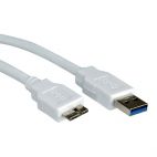 VALUE 11.99.8873 :: USB 3.0 кабел, USB Type A - Micro B, M/M, 0.8 м, бял