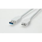 VALUE 11.99.8875 :: USB 3.0 кабел, USB A - Micro USB B, 2.0 м, бял цвят