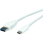 VALUE 11.99.9010 :: USB Type-C кабел, USB-C М - USB-А М, 5 Gbit/s, бял, 0.5 м