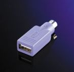 VALUE 12.99.1073 :: Преходник за клавиатура, USB - PS/2, лилав