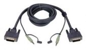 ATEN 2L-7D02V :: DVI KVM кабел, DVI-D M + 2 Audio plugs >> DVI-D M + 2 Audio plugs, 1.8 м