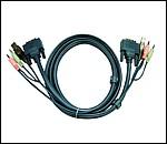 ATEN 2L-7D03U :: DVI KVM кабел, DVI-D M + USB type A M + 2 Audio plugs >> DVI-D M + USB type B M + 2 Audio plugs, 3.0 м