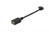 ASSMANN AK-300313-002-S :: USB кабел, OTG, micro B/M - A/F, right angled