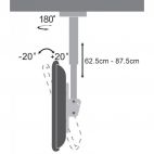 SBOX CPLB-28S :: Въртяща се стойка за телевизор 23“-42", за таван, 625-875mm, до 30кг