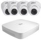 DAHUA CVI-DOME :: Охранителна система - 4-канален DVR + 4 HDCVI куполни камери + 1TB диск + захр. адаптер и кабели