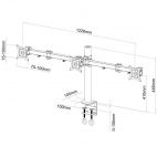 SBOX LCD-352-3 :: Стойка за 3 монитора, за плот