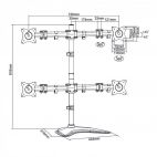 SBOX LCD-F048 :: Стойка за 4 монитора, за плот