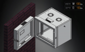 MIRSAN MR.EKG12U.01 :: Double-Section модул за мрежов шкаф за стена - 600 x 150 x 631 мм / 12U, черен