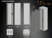 MIRSAN MR.GTE26U61.01 :: Сървърен шкаф - 600 x 1000 x 1250 мм / 26U, D=1000 мм, 600 кг товар, черен, свободно стоящ, Eco