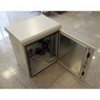 MIRSAN MR.IP66DR604012U.03 :: IP66 outdoor шкаф, 19", 640 x 740 x 466 мм / 12U, D=400 мм, двойни стени, с 4 вентилатора, бял