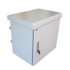 MIRSAN MR.IP66DR60409U.03 :: IP66 outdoor шкаф, 19", 664 x 600 x 470 мм / 9U, D=400 мм, двойни стени, с 2 вентилатора, бял