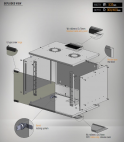 MIRSAN MR.SOH07U30MN.01 :: Сървърен шкаф за мрежово оборудване - 535 x 300 x 350 мм, D=300 мм / 7U, черен, за стена, SOHO