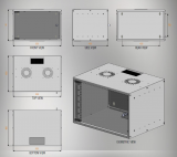 MIRSAN MR.SOH09U40MN.01 :: Сървърен шкаф за мрежово оборудване - 535 x 400 x 440 мм, D=400 мм / 9U, черен, за стена, SOHO