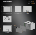 MIRSAN MR.WTE07U45.01 :: Сървърен шкаф за мрежово оборудване - 600 x 450 x 423 мм, D=450 мм / 7U, черен, за стена, Eco