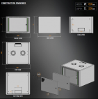 MIRSAN MR.WTE07U56.01 :: Сървърен шкаф за мрежово оборудване - 600 x 560 x 423 мм, D=560 мм / 7U, черен, за стена, Eco