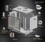 MIRSAN MR.WTN07U45.01 :: Сървърен шкаф за мрежово оборудване - 600 x 450 x 423 мм, D=450 мм / 7U, черен, за стена