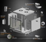 MIRSAN MR.WTN07U56.01 :: Сървърен шкаф за мрежово оборудване - 600 x 560 x 423 мм, D=560 мм / 7U, черен, за стена