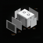 MIRSAN MR.WTC09U45DE.02 :: Сървърен шкаф за мрежово оборудване - 9U, D=450mm, W=565mm, Бял, за стена, Com-Box, Разглобен