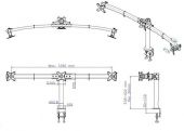 VALUE 17.99.1133 :: Triple LCD Arm, Desk Clamp, black