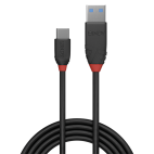 LINDY 36916 :: Kабел USB 3.1 Type A към Type C, M-M, Black Line 1m