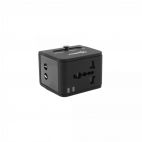 SBOX TA-23 :: Универсален Travel aдаптор с 2 USB порта, 110-240V, 6А, 1380W, 3 накрайника, UK/Europe/US/Aus