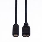 ROLINE 11.02.9006 :: USB 3.2 Gen 1 кабел, C-Micro B, M/M, черен цвят, 1.0 м