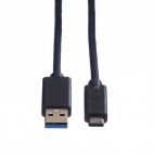 ROLINE 11.02.9010 :: USB 3.2 Gen 1 кабел, A-C, M/M, черен цвят, 0.5 м