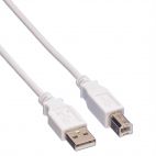 VALUE 11.99.8831 :: USB 2.0 кабел, A - B, M/M, бял цвят, 3.0 м