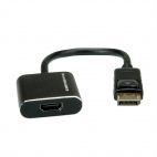 ROLINE 12.03.3164 :: DisplayPort-HDMI адаптер, 4K@60Hz, DP v1.4, DP M - HDMI F